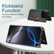 For iPhone 16 Pro Cross-body Zipper Square Phone Case(Black)