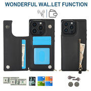 For iPhone 16 Pro Cross-body Zipper Square Phone Case(Black)