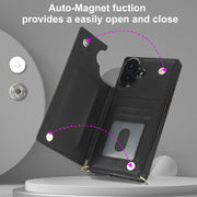 For iPhone 16 Plus Cross-body Zipper Square Phone Case(Black)