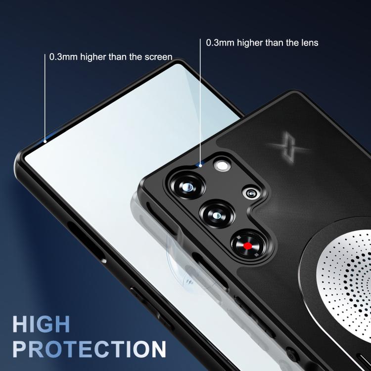 For ZTE nubia Red Magic 10 Pro+ Heat Dissipation Aromatherapy MagSafe Holder Phone Case(Black)