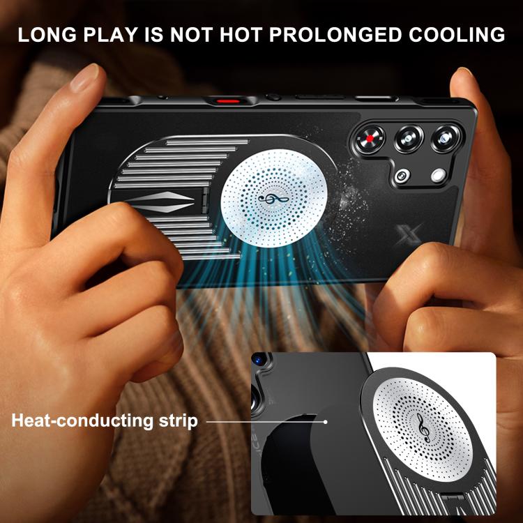 For ZTE nubia Red Magic 10 Pro+ Heat Dissipation Aromatherapy MagSafe Holder Phone Case(Black)