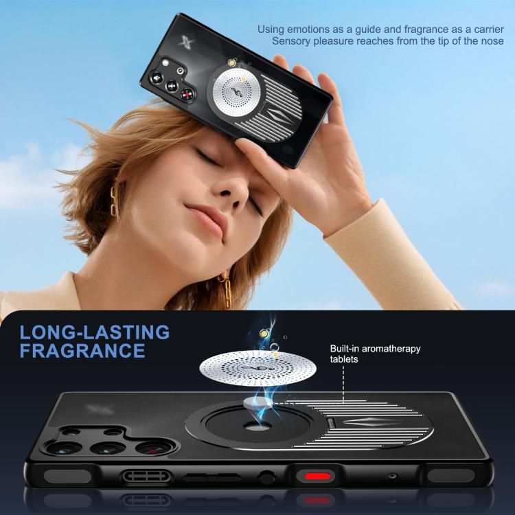 For ZTE nubia Red Magic 10 Pro+ Heat Dissipation Aromatherapy MagSafe Holder Phone Case(Black)