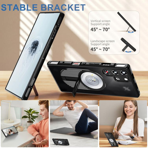 For ZTE nubia Red Magic 10 Pro+ Heat Dissipation Aromatherapy MagSafe Holder Phone Case(Black)