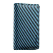 Denior V13 Magsafe Wallet Carbon Fiber Texture Leather Magnetic Card Holder Bag(Blue)