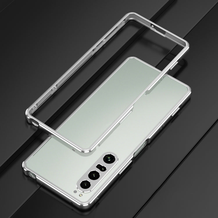 For Sony Xperia 1 VI Aurora Series Lens Protector + Metal Frame Protective Phone Case(Silver)