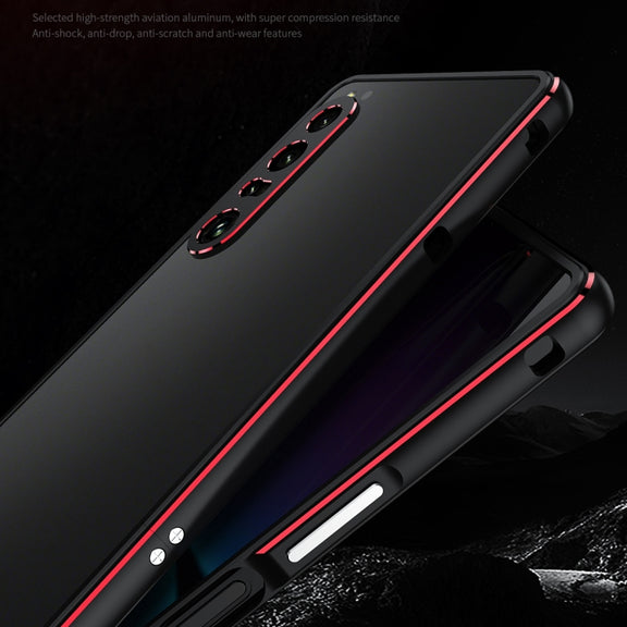 For Sony Xperia 1 VI Aurora Series Lens Protector + Metal Frame Protective Phone Case(Silver)