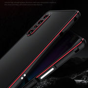 For Sony Xperia 1 VI Aurora Series Lens Protector + Metal Frame Protective Phone Case(Black Red)