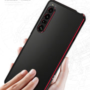 For Sony Xperia 1 VI Aurora Series Lens Protector + Metal Frame Protective Phone Case(Black Purple)