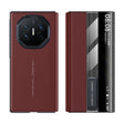 For Huawei Mate XT Ultimate Smart Side View Window Genuine Leather Phone Case(Dark Red) - Huawei Cases by PMC TechLife | Online Shopping South Africa | PMC TechLife | Buy Now Pay Later Mobicred