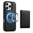 For iPhone 16 Pro Denior Carbon Fiber Texture Leather Card Bag MagSafe Phone Case(Black) - iPhone 16 Pro Cases by Denior | Online Shopping South Africa | PMC TechLife | Buy Now Pay Later Mobicred