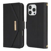 For iPhone 16 Pro Cross Texture Crossbody Lanyard Leather Phone Case(Black)