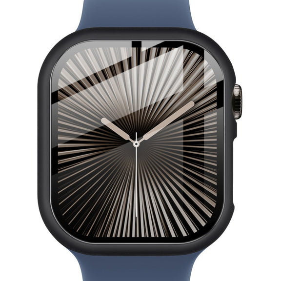 For Apple Watch Series 10 42mm imak Integrated Watch Case with Film(Black)