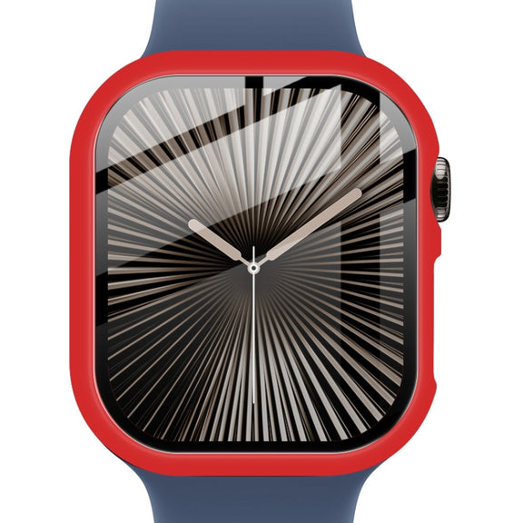For Apple Watch Series 10 42mm imak Integrated Watch Case with Film(Red)
