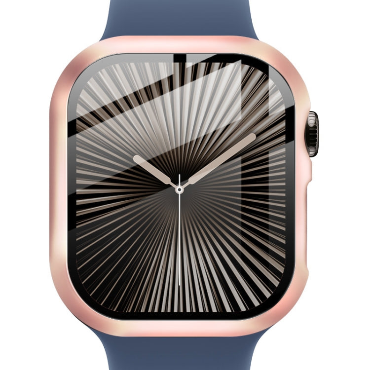 For Apple Watch Series 10 42mm imak Integrated Watch Case with Film(Rose Gold)