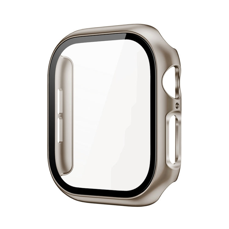 For Apple Watch Series 10 42mm imak Integrated Watch Case with Film(Titanium Gold)