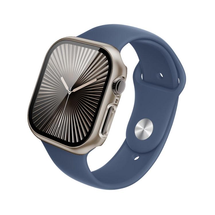For Apple Watch Series 10 42mm imak Integrated Watch Case with Film(Titanium Gold)