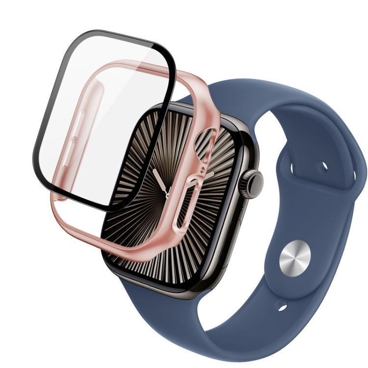 For Apple Watch Series 10 46mm imak Integrated Watch Case with Film(Rose Gold)