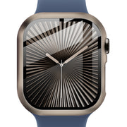 For Apple Watch Series 10 46mm imak Integrated Watch Case with Film(Titanium Gold)