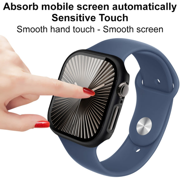 For Apple Watch Series 10 42mm imak Integrated Watch Case with Film(Green)
