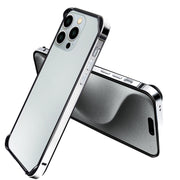 For iPhone 16 Pro TPU + Aluminum Alloy Frame Phone Case(Silver)