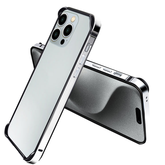 For iPhone 16 Pro TPU + Aluminum Alloy Frame Phone Case(Silver)