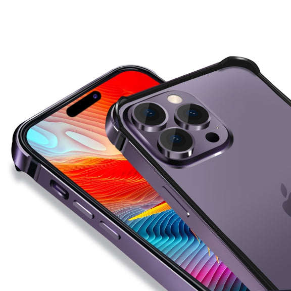 For iPhone 16 Plus TPU + Aluminum Alloy Frame Phone Case(Black)