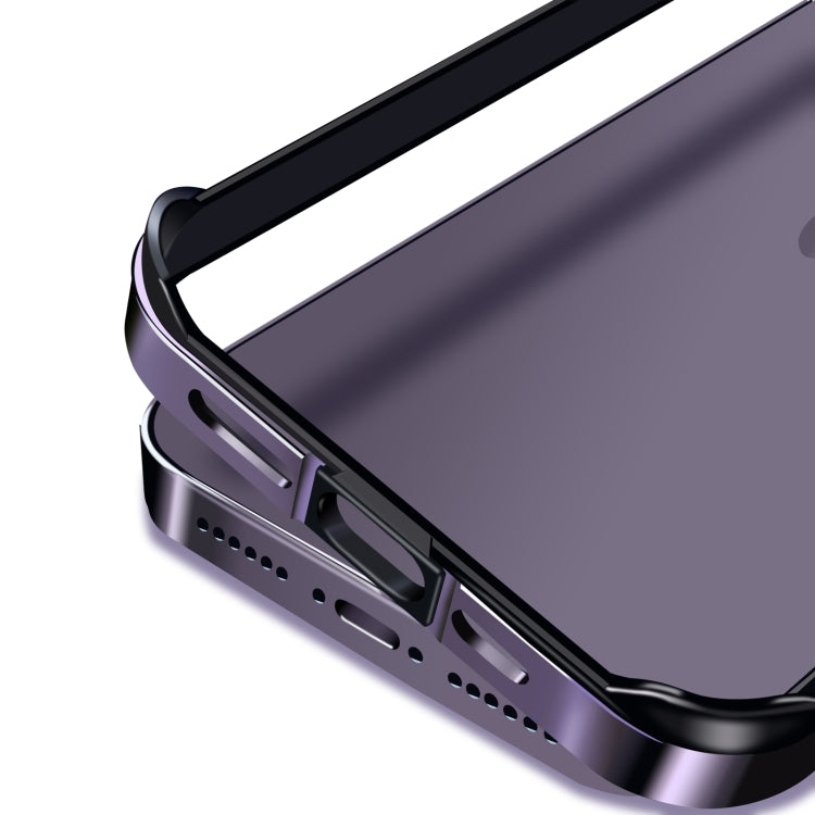 For iPhone 16 Plus TPU + Aluminum Alloy Frame Phone Case(Black)