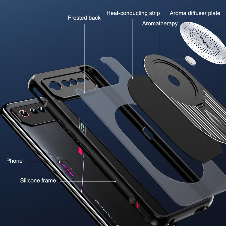For Asus ROG Phone 6 / 6 Pro / 6D Heat Dissipation Aromatherapy MagSafe Holder Phone Case(Black)