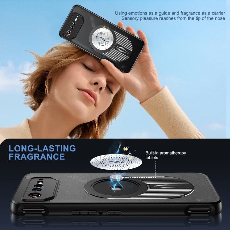 For Asus ROG Phone 6 / 6 Pro / 6D Heat Dissipation Aromatherapy MagSafe Holder Phone Case(Black)
