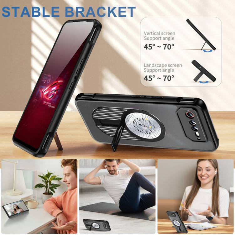For Asus ROG Phone 6 / 6 Pro / 6D Heat Dissipation Aromatherapy MagSafe Holder Phone Case(Black)