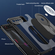 For Asus ROG Phone 7 Heat Dissipation Aromatherapy MagSafe Holder Phone Case(Black)