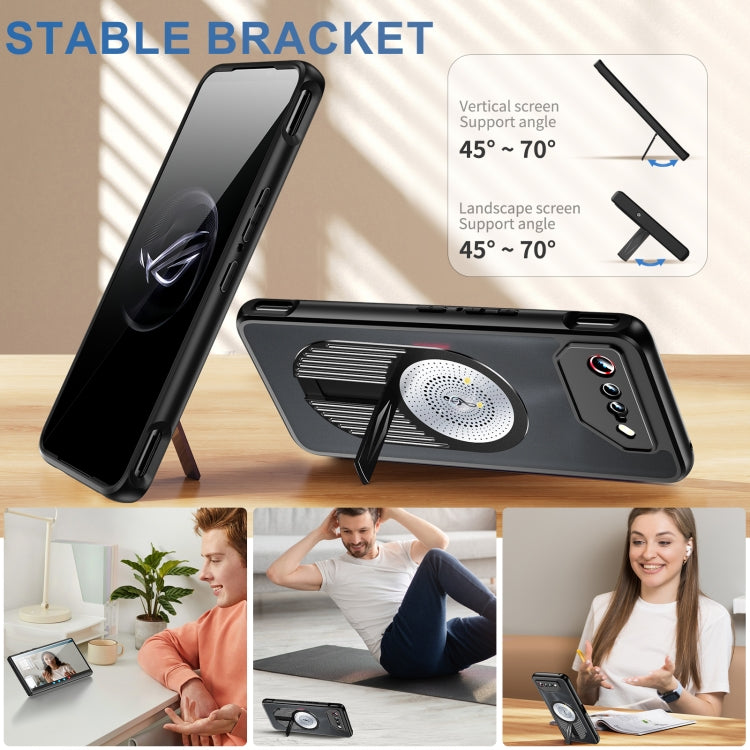 For Asus ROG Phone 7 Heat Dissipation Aromatherapy MagSafe Holder Phone Case(Black)