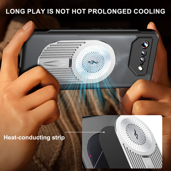 For Asus ROG Phone 7 Heat Dissipation Aromatherapy MagSafe Holder Phone Case(Silver)