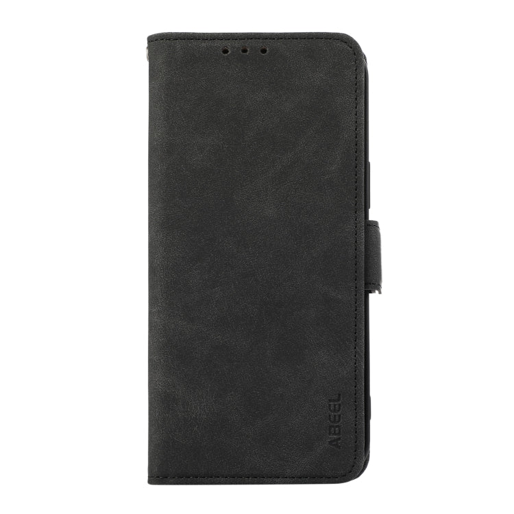 For Samsung Galaxy S25 Ultra 5G ABEEL Frosted Magnetic RFID Leather Phone Case(Black)