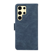 For Samsung Galaxy S25 Ultra 5G ABEEL Frosted Magnetic RFID Leather Phone Case(Blue)