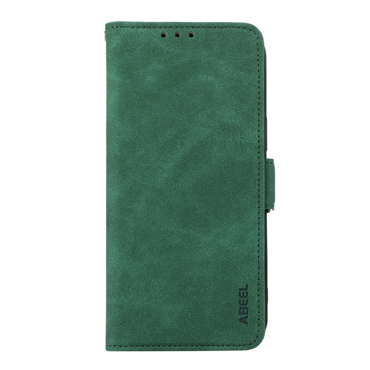 For Samsung Galaxy S25 Ultra 5G ABEEL Frosted Magnetic RFID Leather Phone Case(Green)