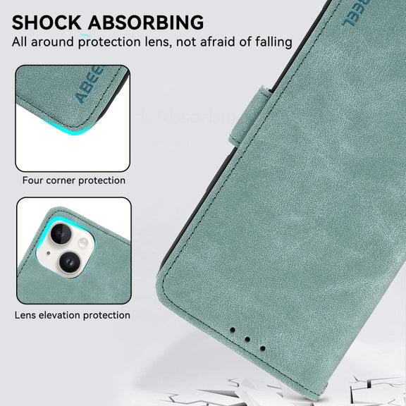 For Samsung Galaxy S25 Ultra 5G ABEEL Frosted Magnetic RFID Leather Phone Case(Cyan)