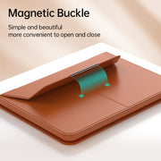 Multifunctional Laptop PU Magnetic Stand Split Liner Bag with Mouse Pad Function, Size:13-14 inch(Black)