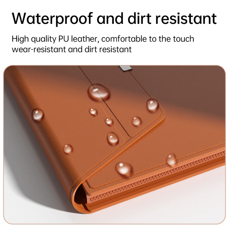 Multifunctional Laptop PU Magnetic Stand Split Liner Bag with Mouse Pad Function, Size:15 inch(Grey)