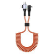 For LeadingIdeal L9 / L8 / L7 / L6 PD65W Type-C Elbow to Type-C, 8 Pin Spring Charging Cable(Brown) - Car Charger by PMC TechLife | Online Shopping South Africa | PMC TechLife | Buy Now Pay Later Mobicred