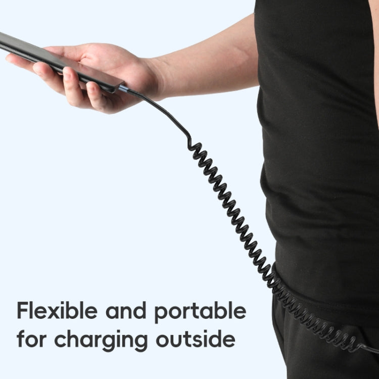 For LeadingIdeal L9 / L8 / L7 / L6 PD65W Type-C Elbow to Type-C, 8 Pin Spring Charging Cable(Black)