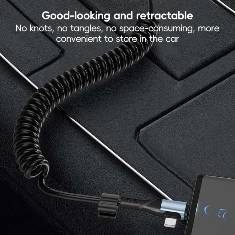 For LeadingIdeal L9 / L8 / L7 / L6 PD65W Type-C Elbow to Type-C, 8 Pin Spring Charging Cable(Black)