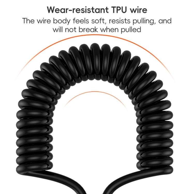 For LeadingIdeal L9 / L8 / L7 / L6 PD65W Type-C Elbow to Type-C, 8 Pin Spring Charging Cable(Brown)