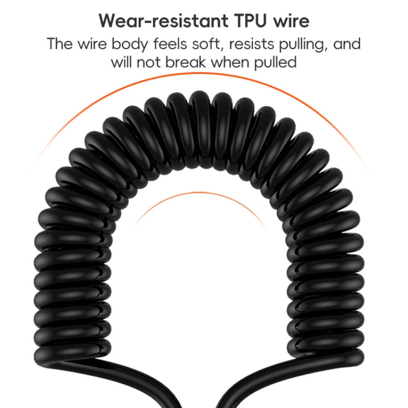 For LeadingIdeal L9 / L8 / L7 / L6 PD65W Type-C Elbow to Type-C, 8 Pin Spring Charging Cable(Yellow)