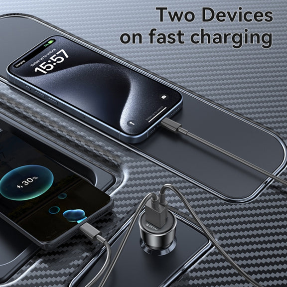 Yesido Y64 PD30W Type-C + QC20W USB Super Fast Car Charger(Black)