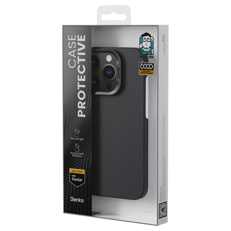 For iPhone 16 Benks Classic Kevlar 600D Fiber MagSafe Phone Case(Black)
