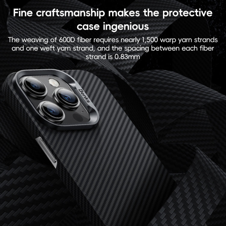 For iPhone 16 Benks Classic Kevlar 600D Fiber MagSafe Phone Case(Black)