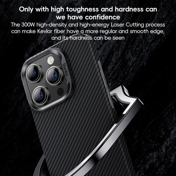 For iPhone 16 Benks Classic Kevlar 600D Fiber MagSafe Phone Case(Black)