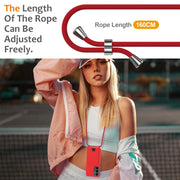 For Samsung Galaxy S25+ 5G Integrated Card Bag Solid Color Liquid Silicone Phone Case with Lanyard(Red)