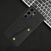 For Samsung Galaxy S25 Ultra 5G Double Buckle Card Slots Magnetic Phone Case(Black)